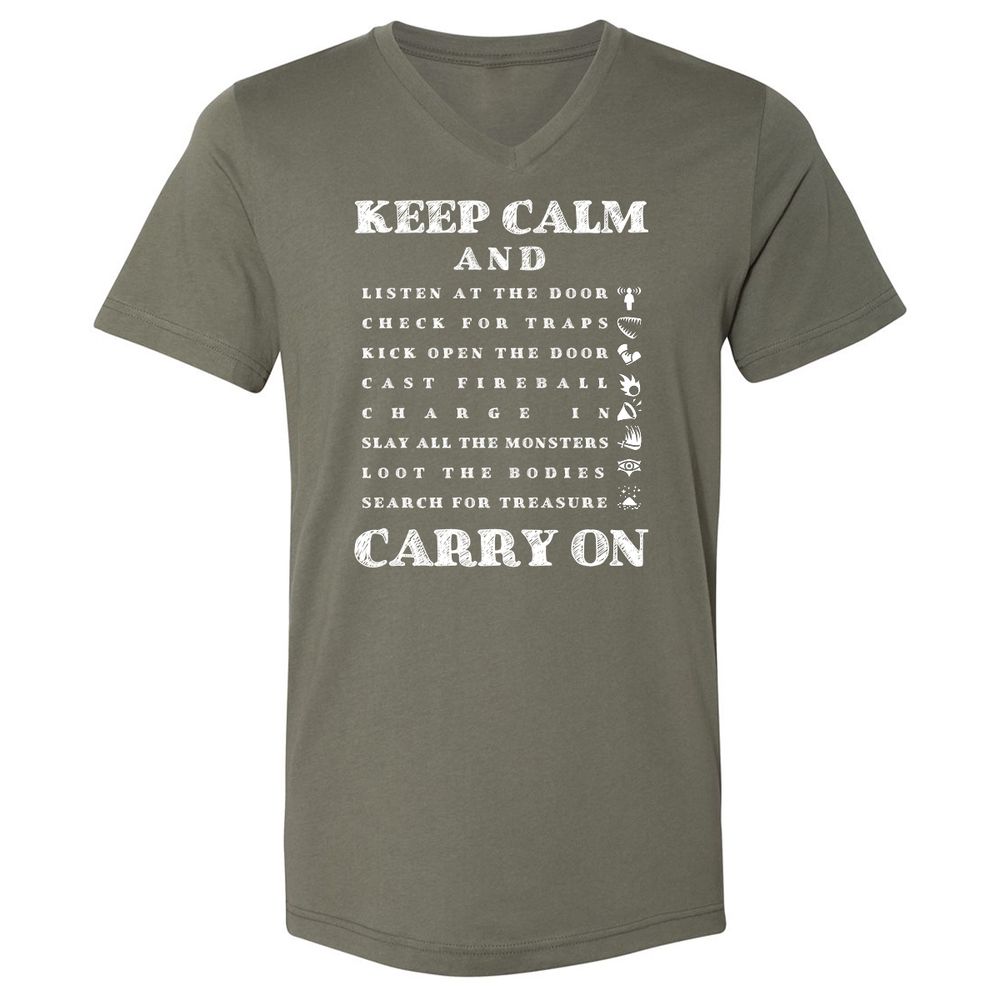 Unisex V-Neck T-Shirt - ZYDH2HSP - Military Green - 10
