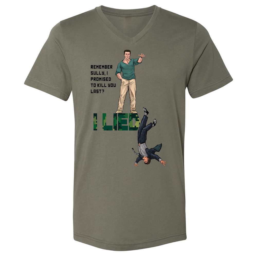 Unisex V-Neck T-Shirt - ZRLKWMX3 - Military Green - 10