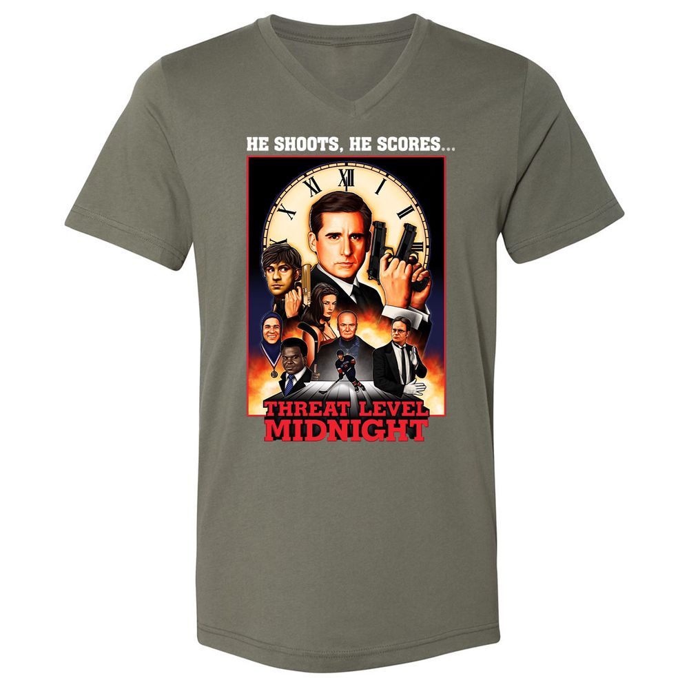 Unisex V-Neck T-Shirt - GNVJWZY4 - Military Green - 10