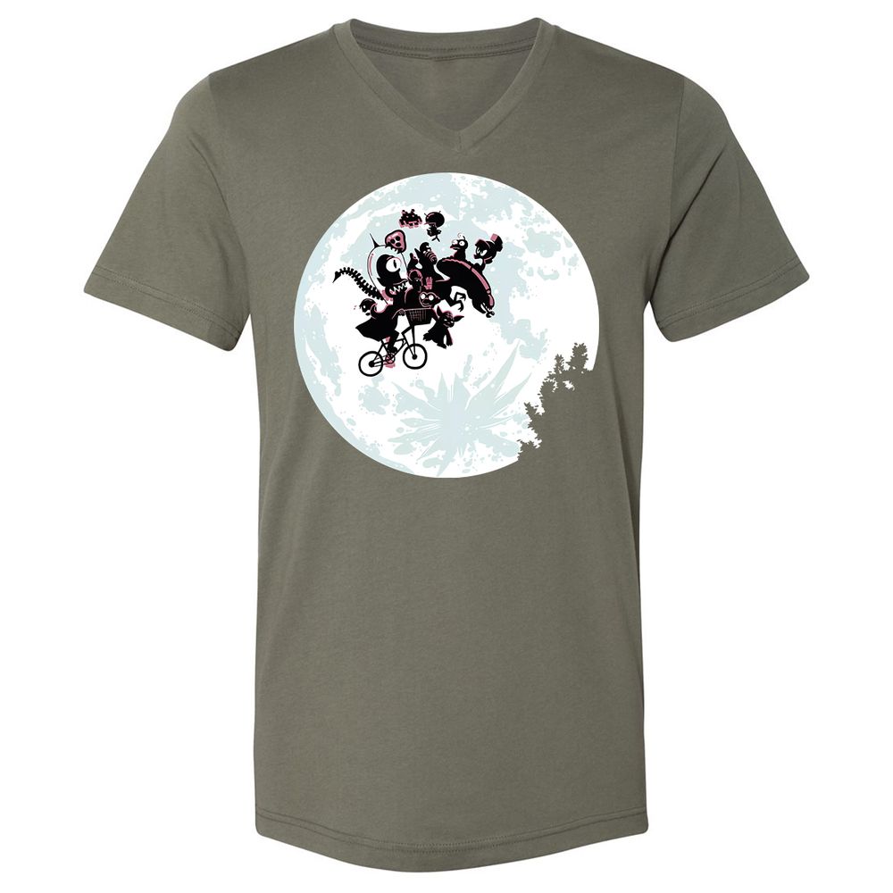 Unisex V-Neck T-Shirt - RS1XUU7E - Military Green - 10