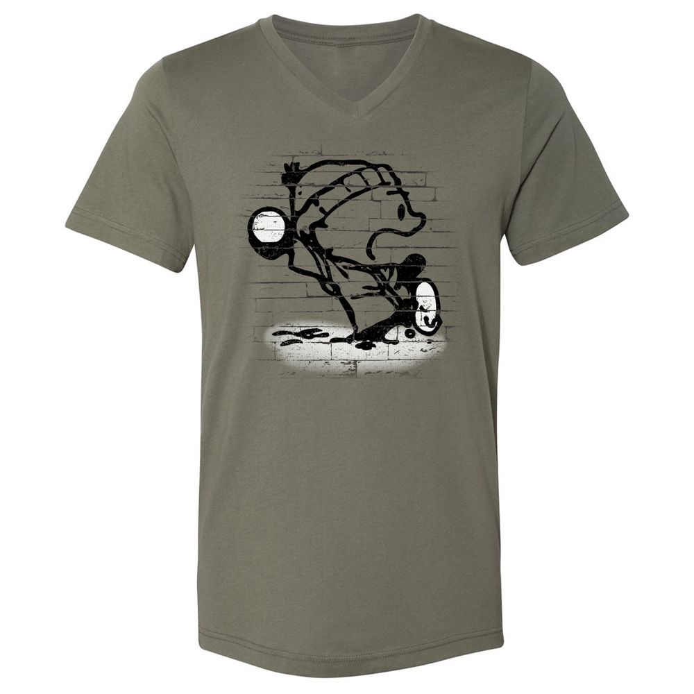 Unisex V-Neck T-Shirt - WAQWTSGZ - Military Green - 10