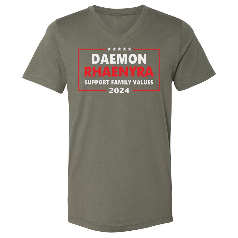 Unisex V-Neck T-Shirt - YTQ5JCNS - Military Green - 10
