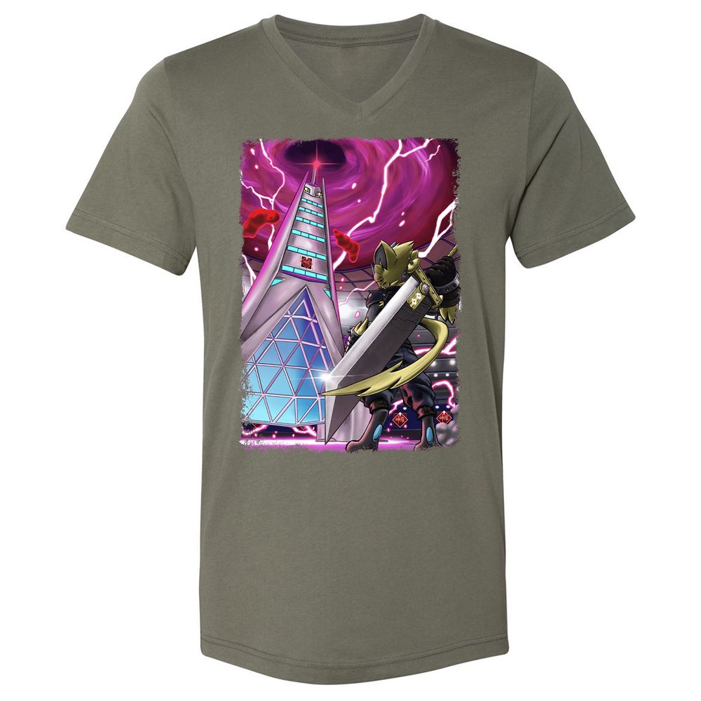 Unisex V-Neck T-Shirt - GHU5VJ1E - Military Green - 10