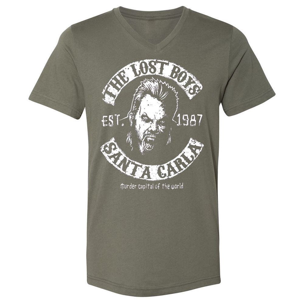 Unisex V-Neck T-Shirt - 3KN1HQJB - Military Green - 10