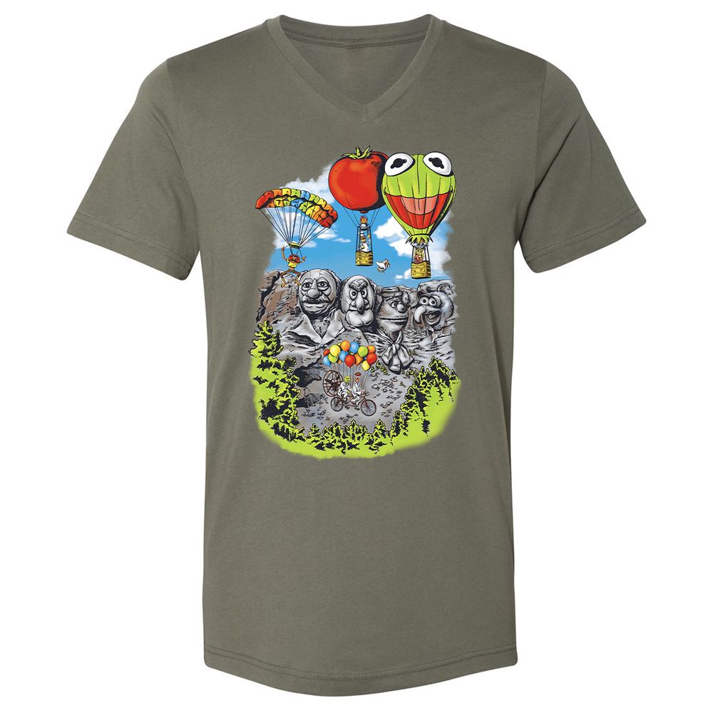 Unisex V-Neck T-Shirt - B6W3USD2 - Military Green - 10