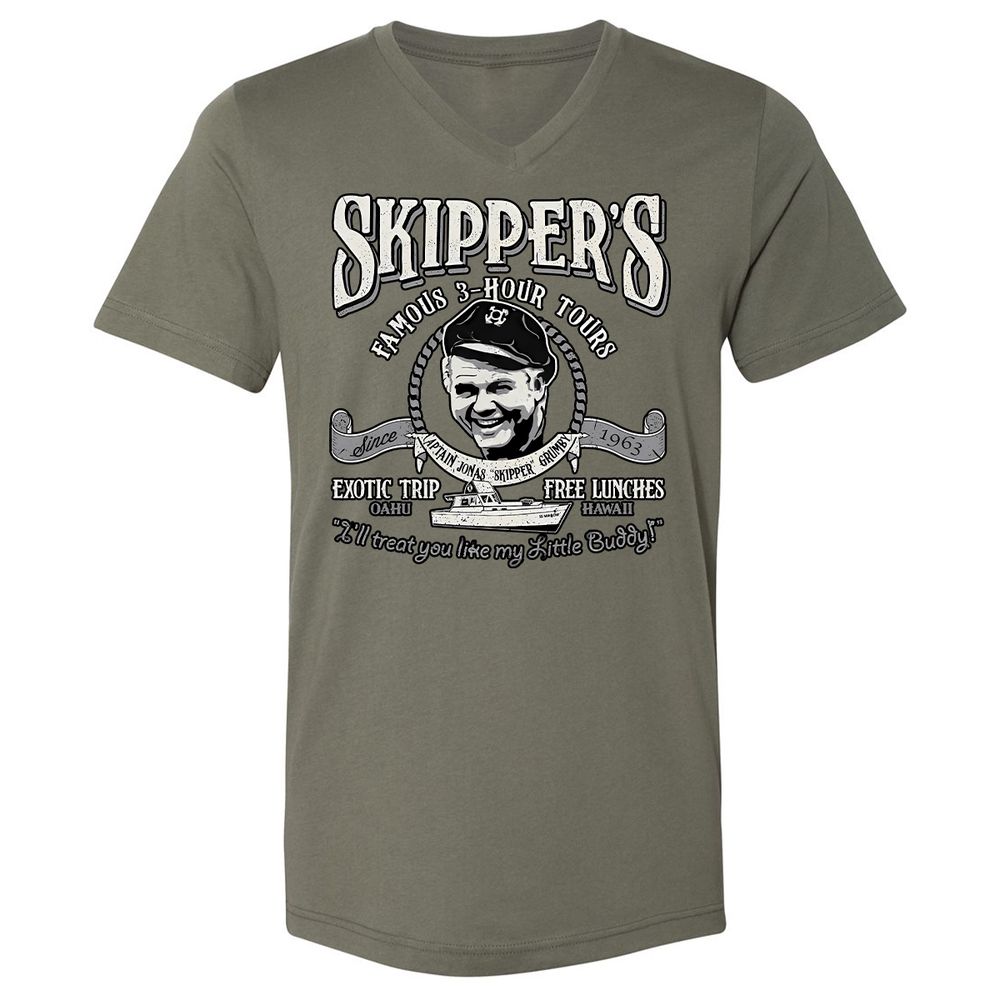 Unisex V-Neck T-Shirt - 6EMFXW75 - Military Green - 10