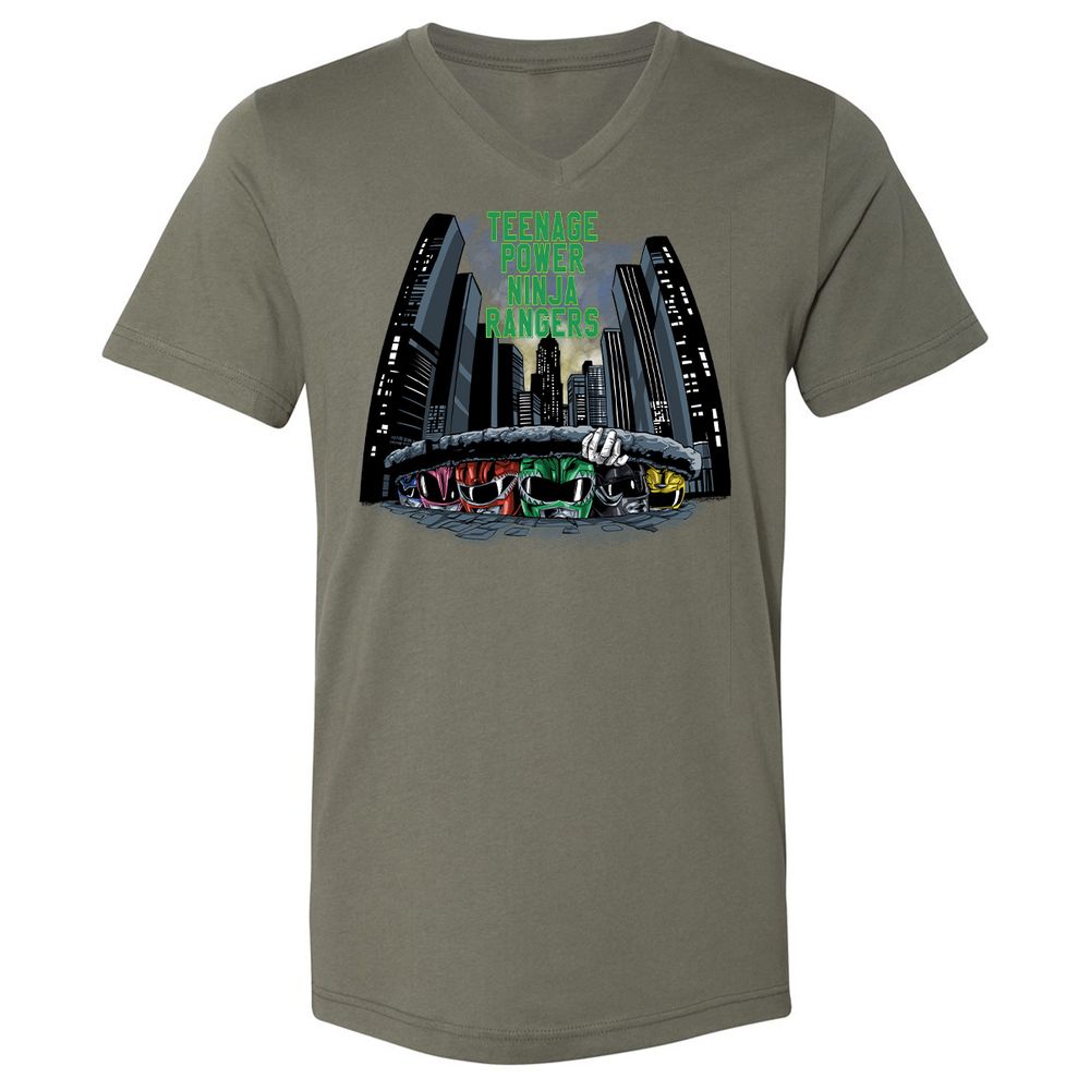 Unisex V-Neck T-Shirt - JHF82JBQ - Military Green - 10