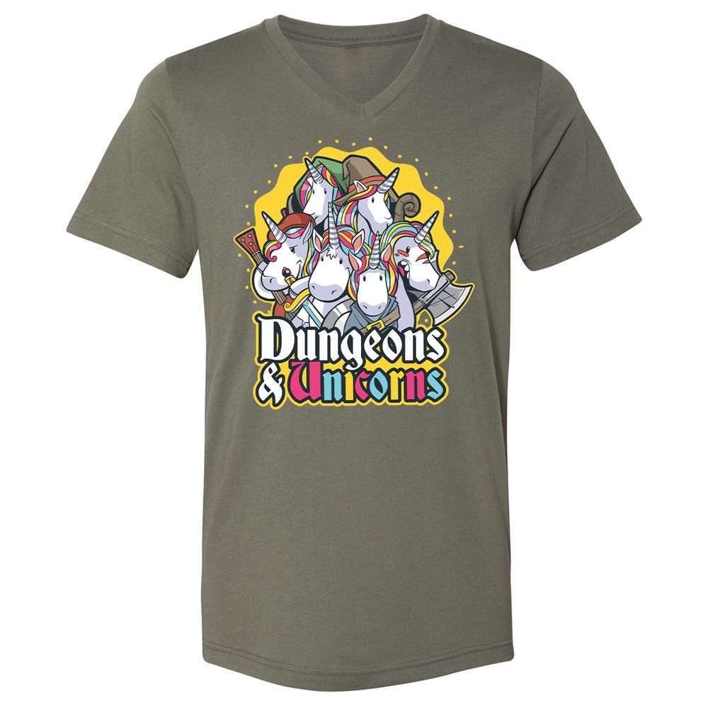 Unisex V-Neck T-Shirt - 3MB6DTY4 - Military Green - 10