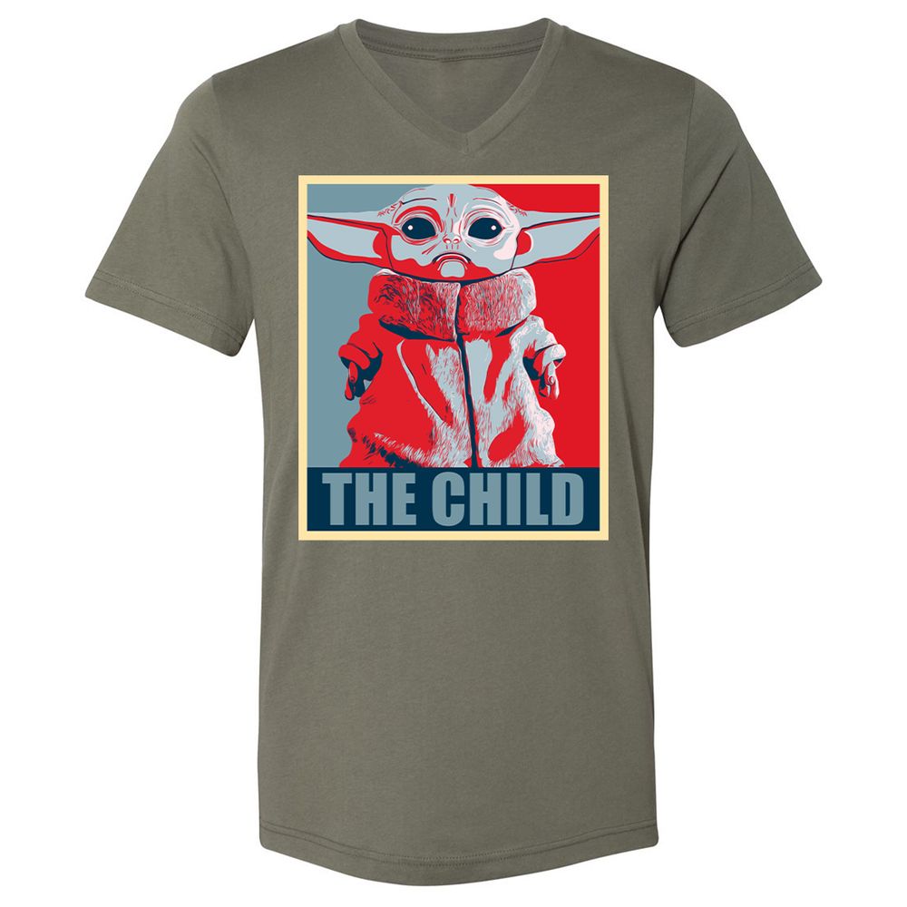 Unisex V-Neck T-Shirt - KJCUV2SZ - Military Green - 10
