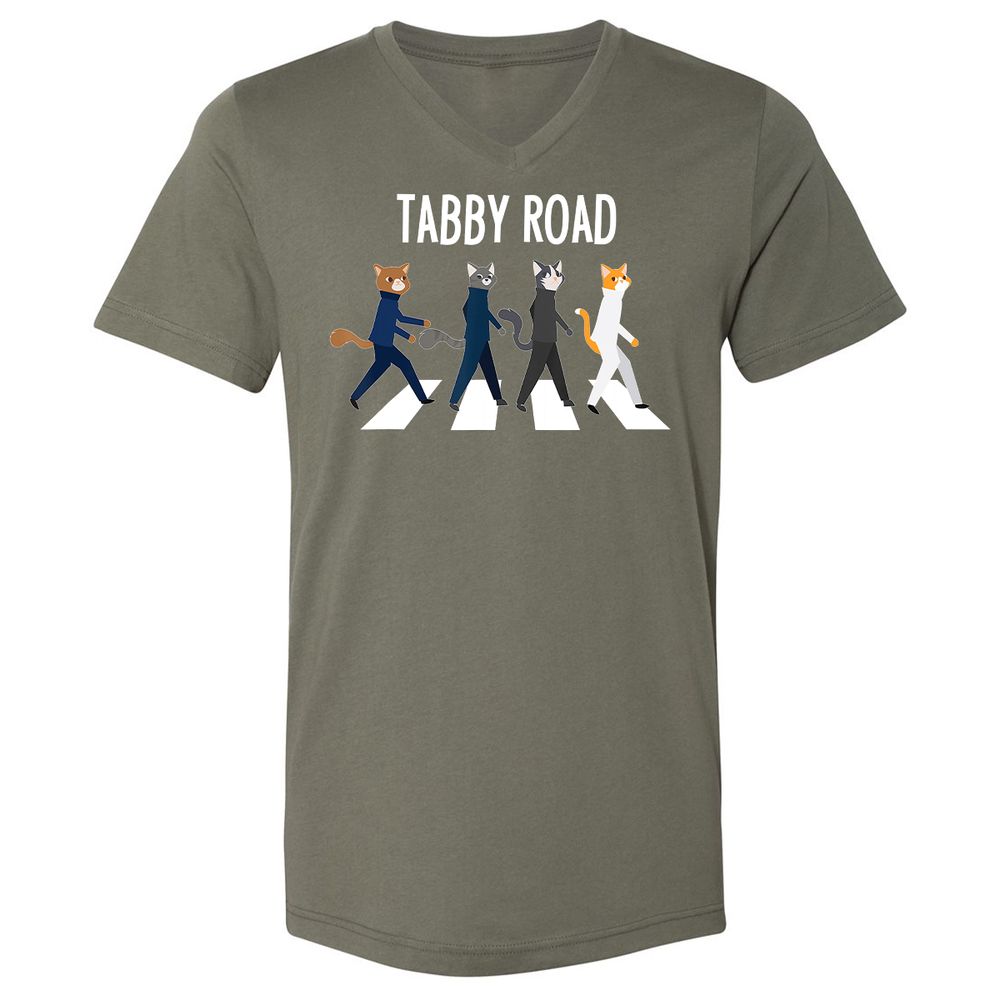 Unisex V-Neck T-Shirt - VYXQFX4R - Military Green - 10