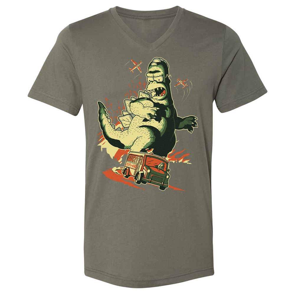 Unisex V-Neck T-Shirt - JD1X3D91 - Military Green - 10