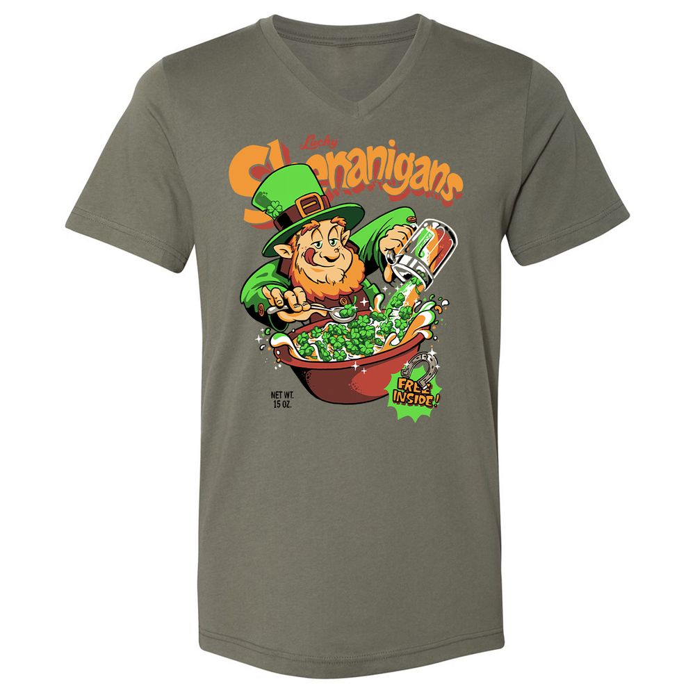 Unisex V-Neck T-Shirt - 9STXQUED - Military Green - 10