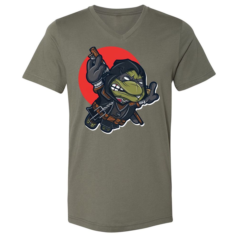 Unisex V-Neck T-Shirt - 4SNCLB1Z - Military Green - 10