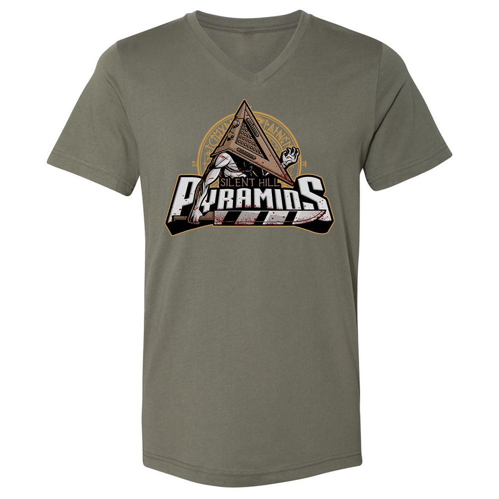 Unisex V-Neck T-Shirt - YXBG6ET9 - Military Green - 10