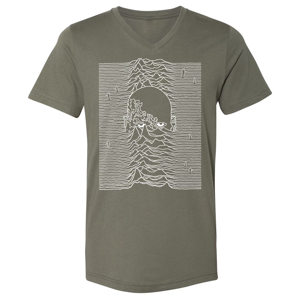 Unisex V-Neck T-Shirt - K6BHUPZK - Military Green - 10