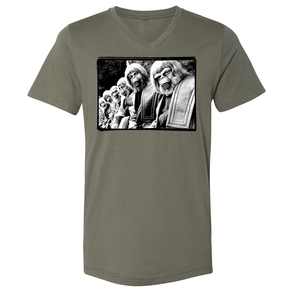 Unisex V-Neck T-Shirt - Z1KHP5M6 - Military Green - 10