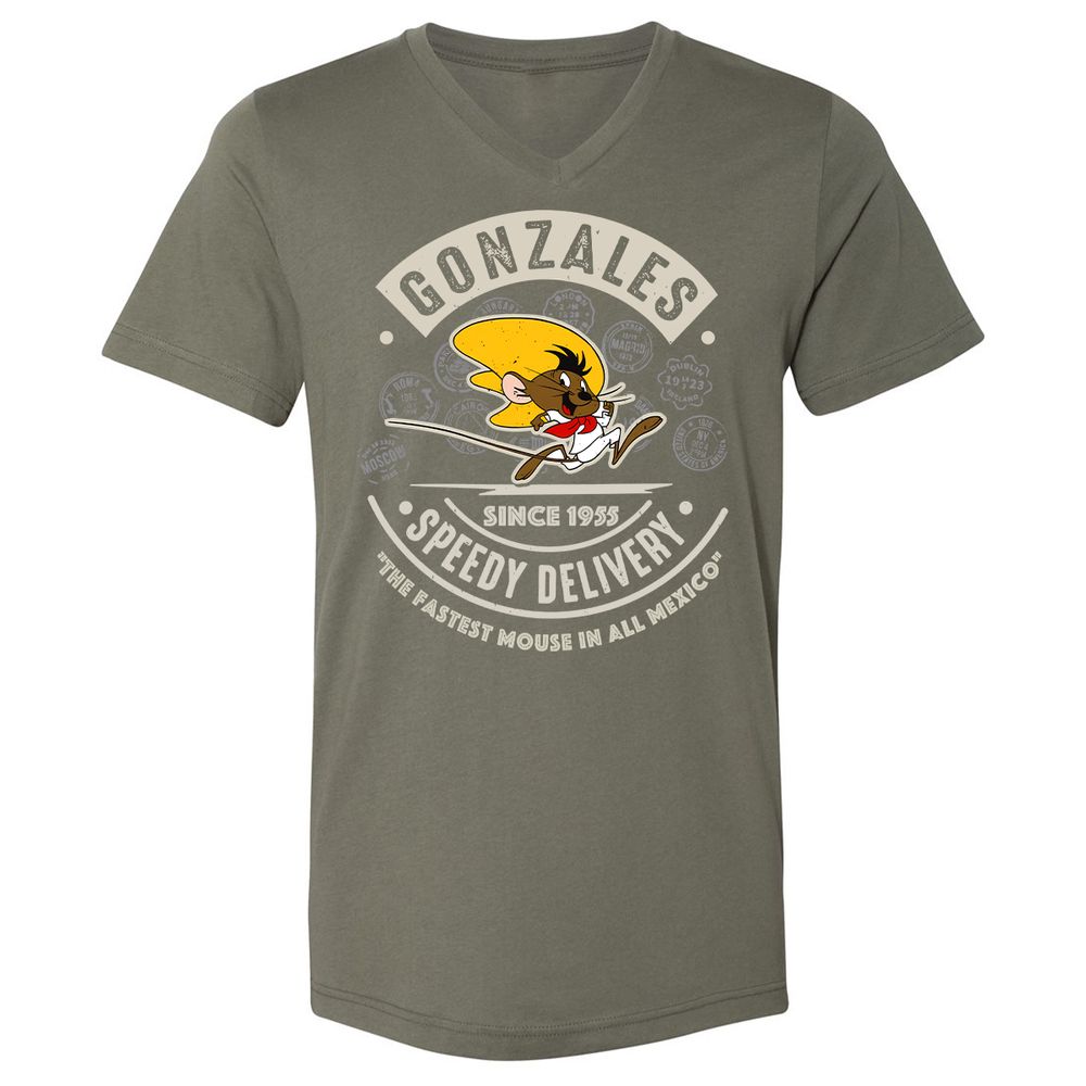 Unisex V-Neck T-Shirt - AA6QHQ7S - Military Green - 10