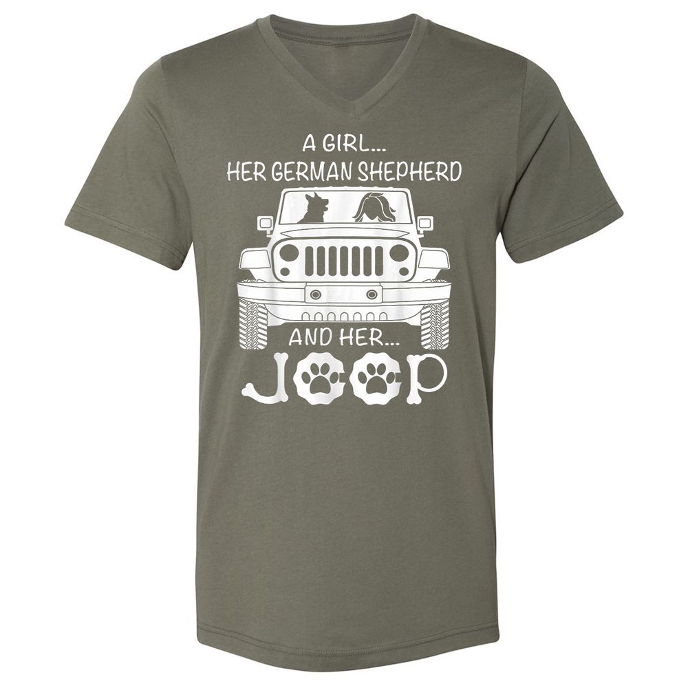 Unisex V-Neck T-Shirt - FRBZ83GP - Military Green - 10