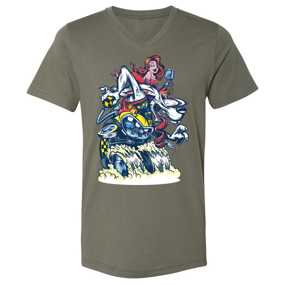 Unisex V-Neck T-Shirt - CN24WZBS - Military Green - 10