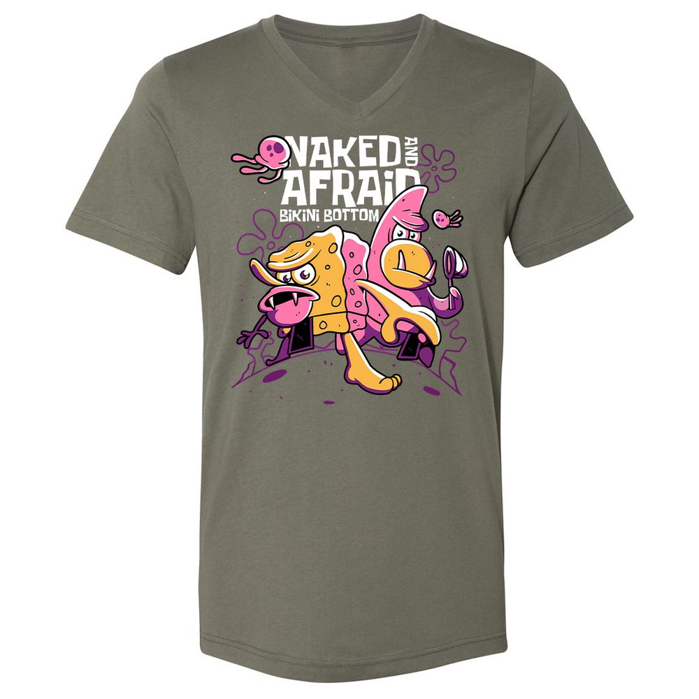 Unisex V-Neck T-Shirt - UNT6NFRV - Military Green - 10