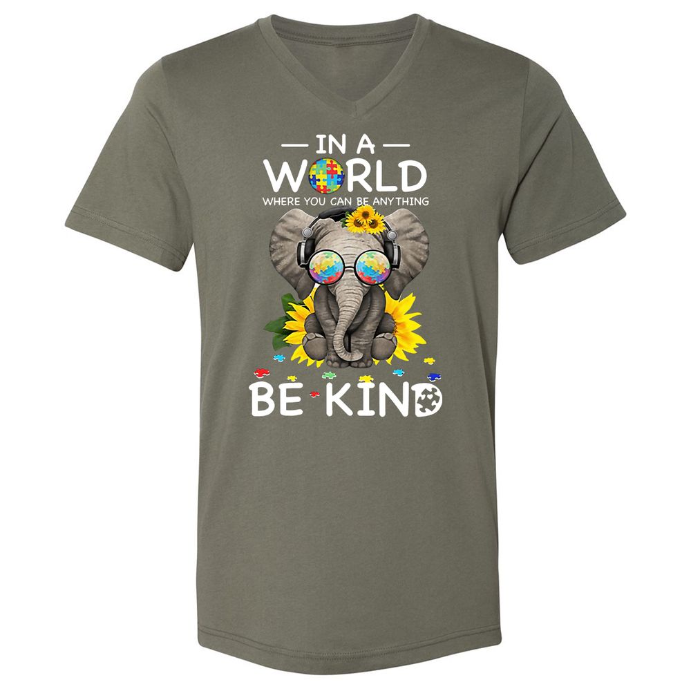 Unisex V-Neck T-Shirt - G77U5664 - Military Green - 10