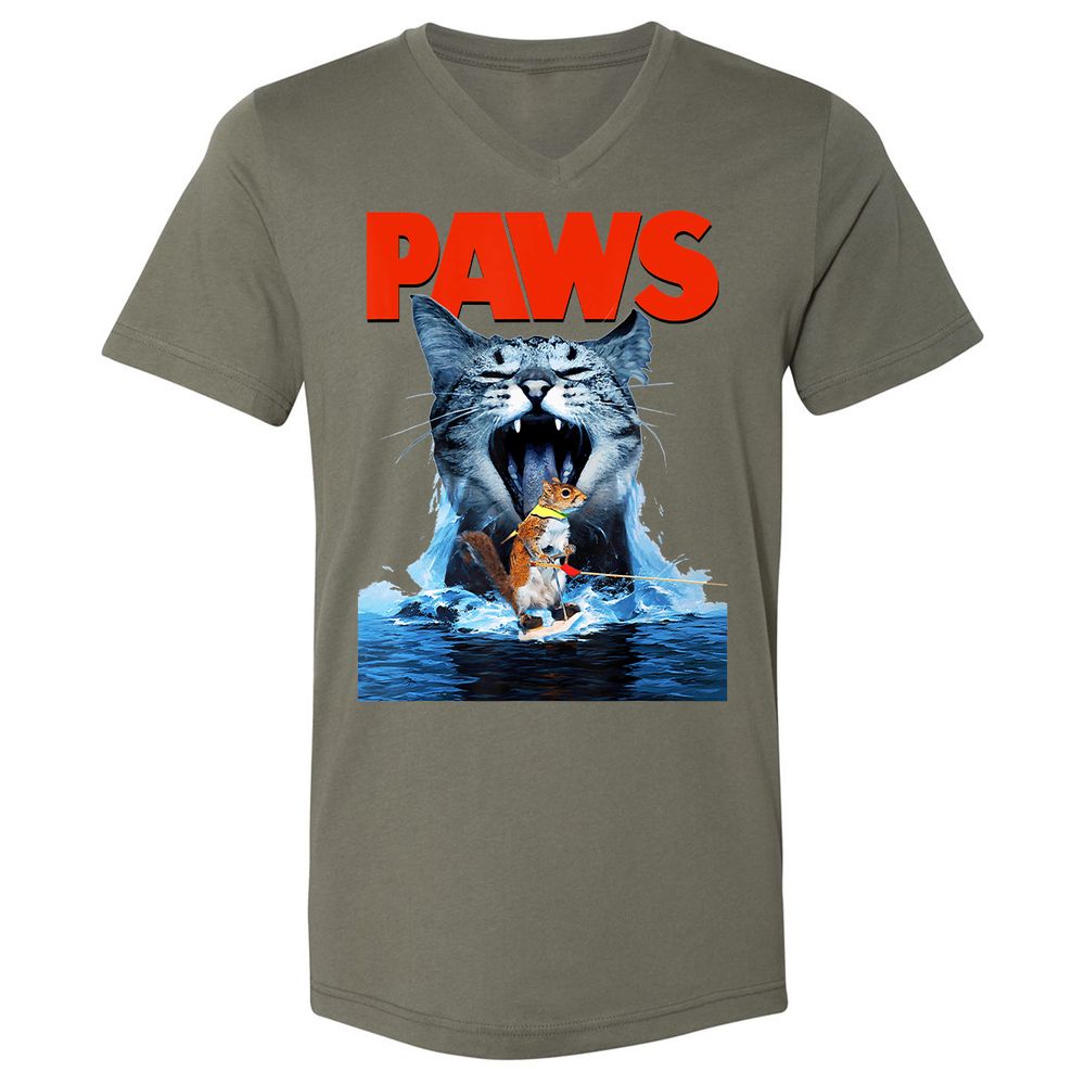 Unisex V-Neck T-Shirt - C9VJ5AGC - Military Green - 10