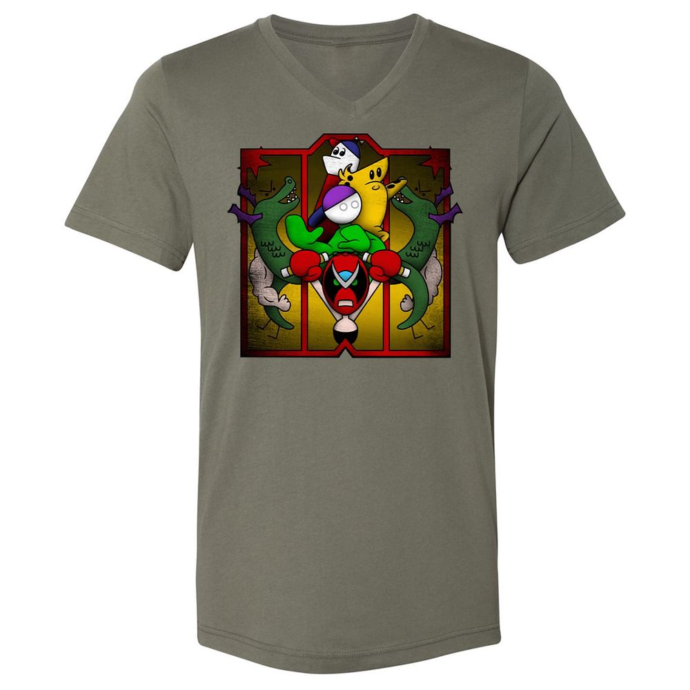 Unisex V-Neck T-Shirt - BMNHNG8F - Military Green - 10