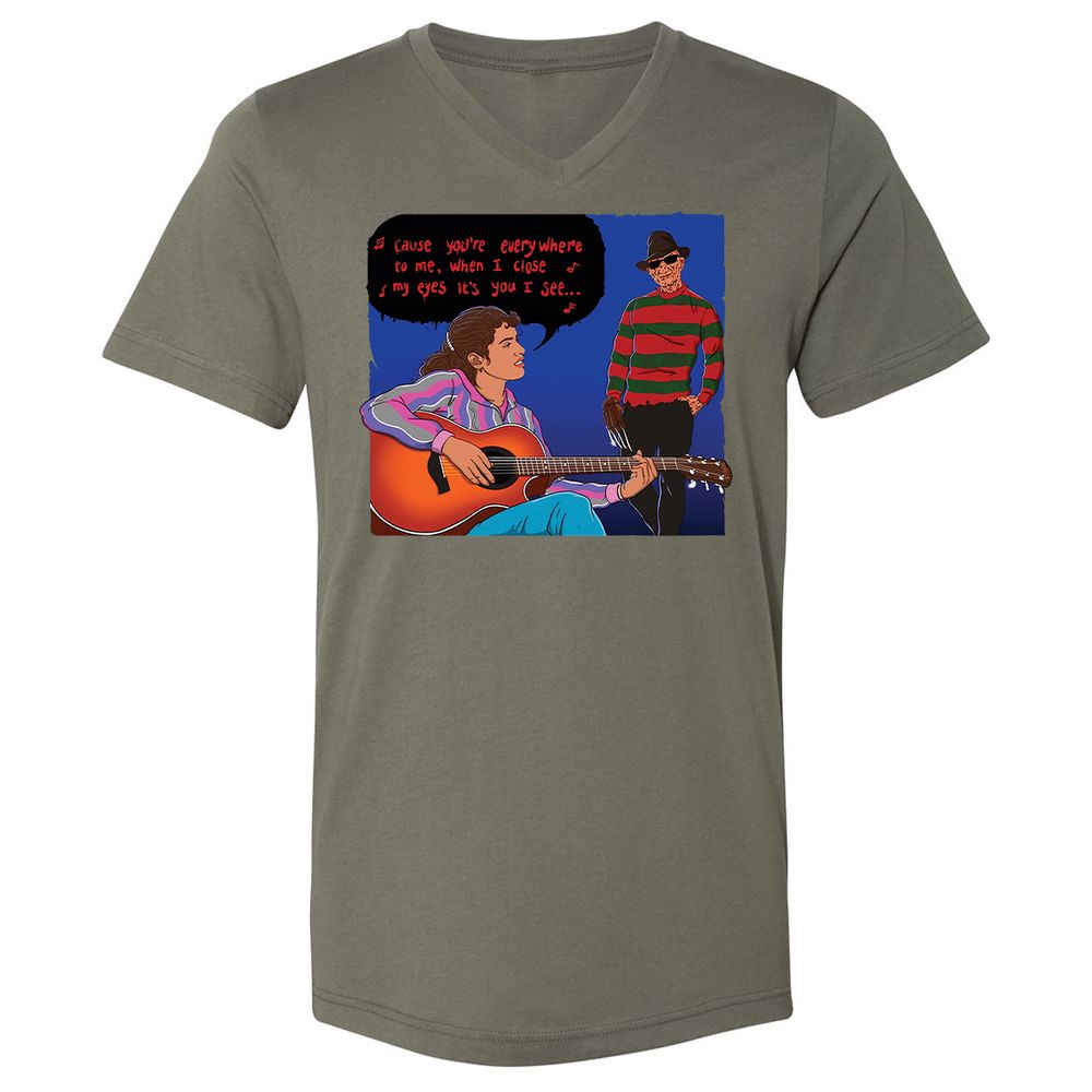 Unisex V-Neck T-Shirt - 9Z9Q9LC5 - Military Green - 10