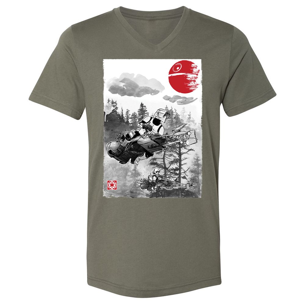 Unisex V-Neck T-Shirt - 8CV4PQEN - Military Green - 10