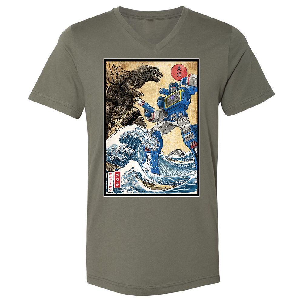 Unisex V-Neck T-Shirt - R58T1AH8 - Military Green - 10