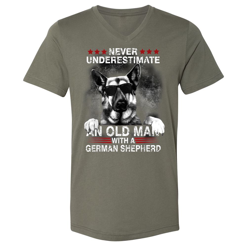 Unisex V-Neck T-Shirt - CRS5KBMZ - Military Green - 10