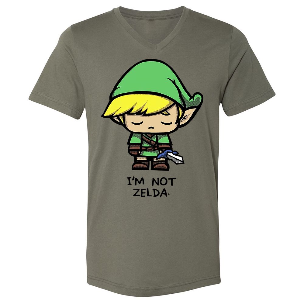 Unisex V-Neck T-Shirt - DCHZTKJP - Military Green - 10