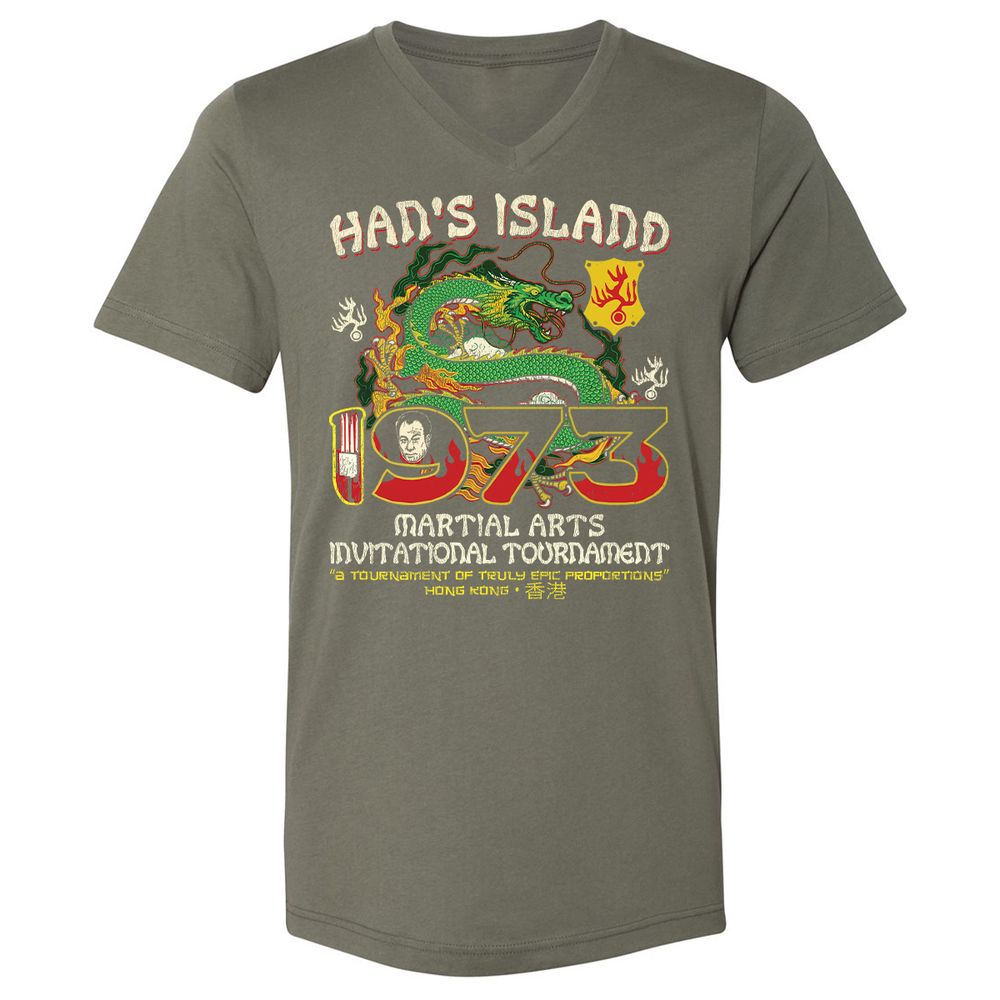 Unisex V-Neck T-Shirt - UUKQWJLZ - Military Green - 10