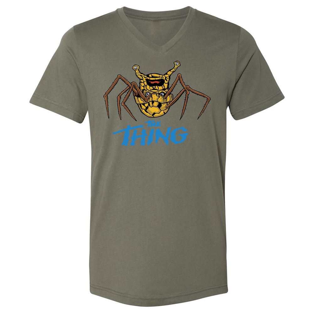 Unisex V-Neck T-Shirt - SXC7MQ79 - Military Green - 10