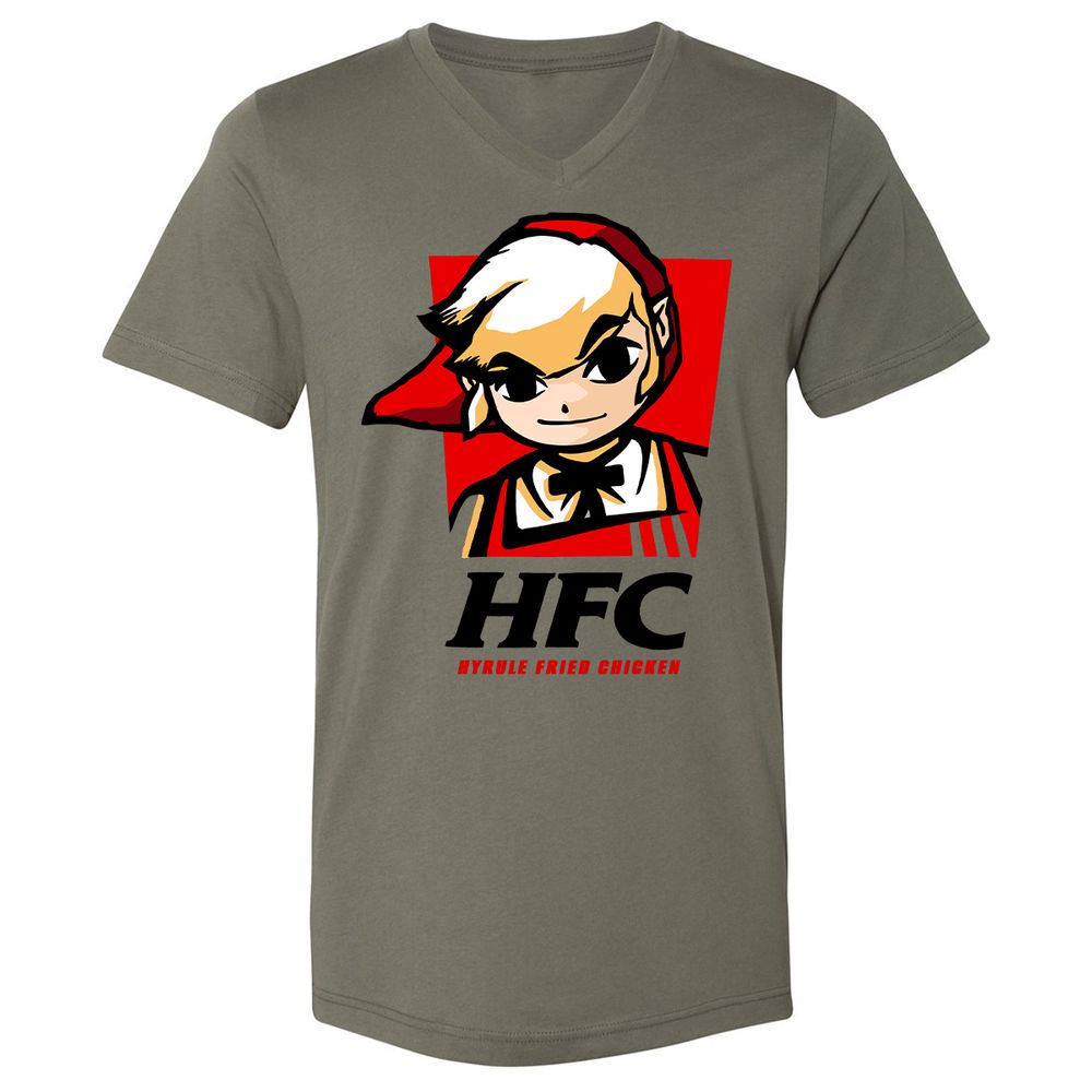 Unisex V-Neck T-Shirt - DGA8LWZX - Military Green - 10
