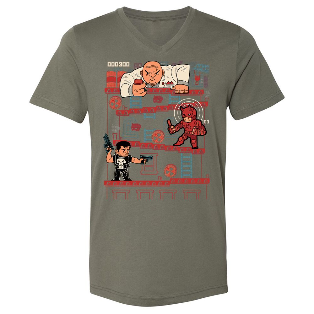 Unisex V-Neck T-Shirt - QRQEMEHK - Military Green - 10