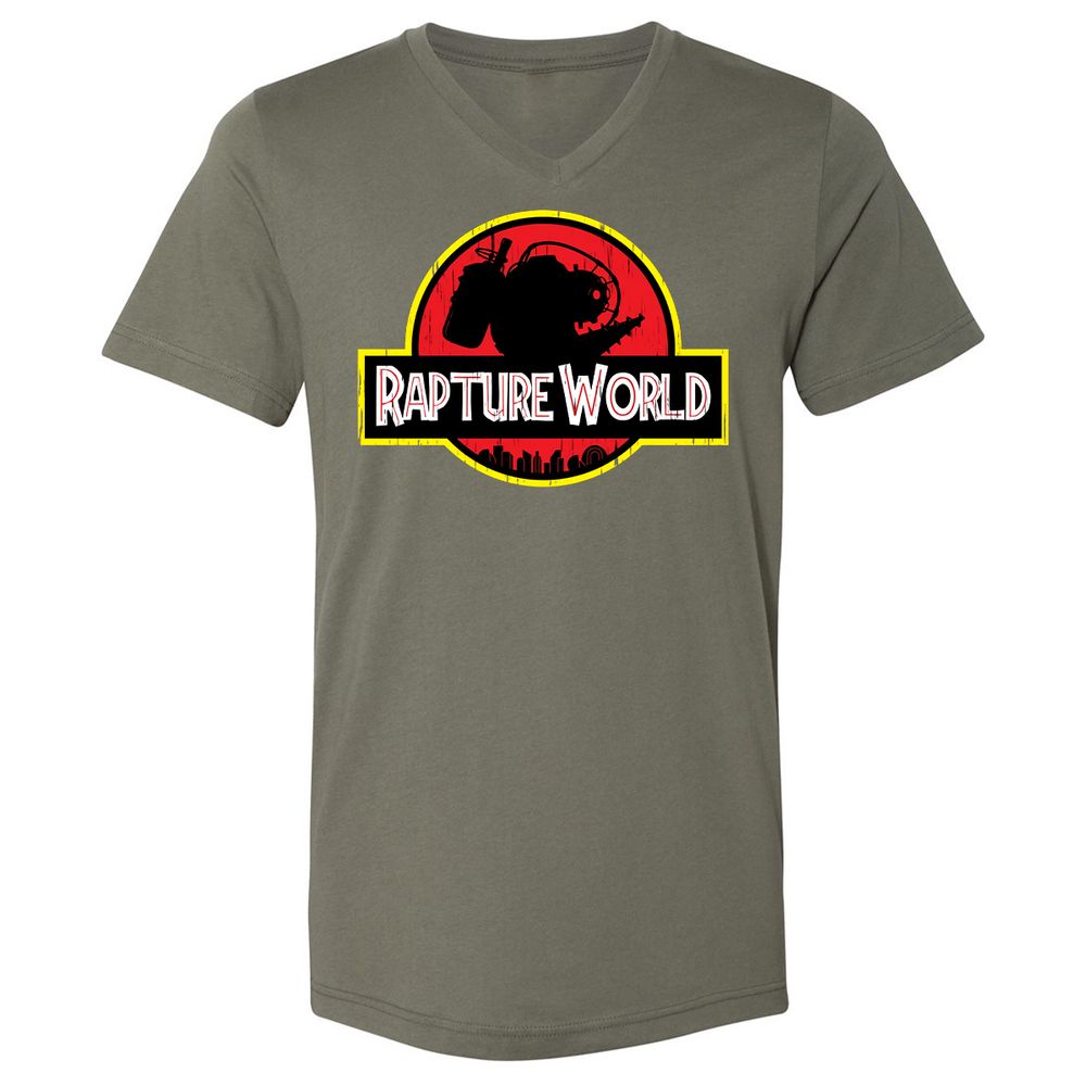 Unisex V-Neck T-Shirt - F4FF44VJ - Military Green - 10
