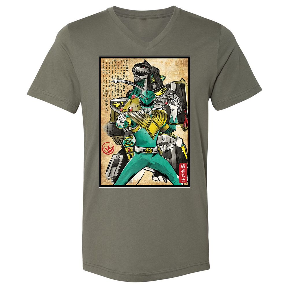 Unisex V-Neck T-Shirt - DZQ78WQ7 - Military Green - 10