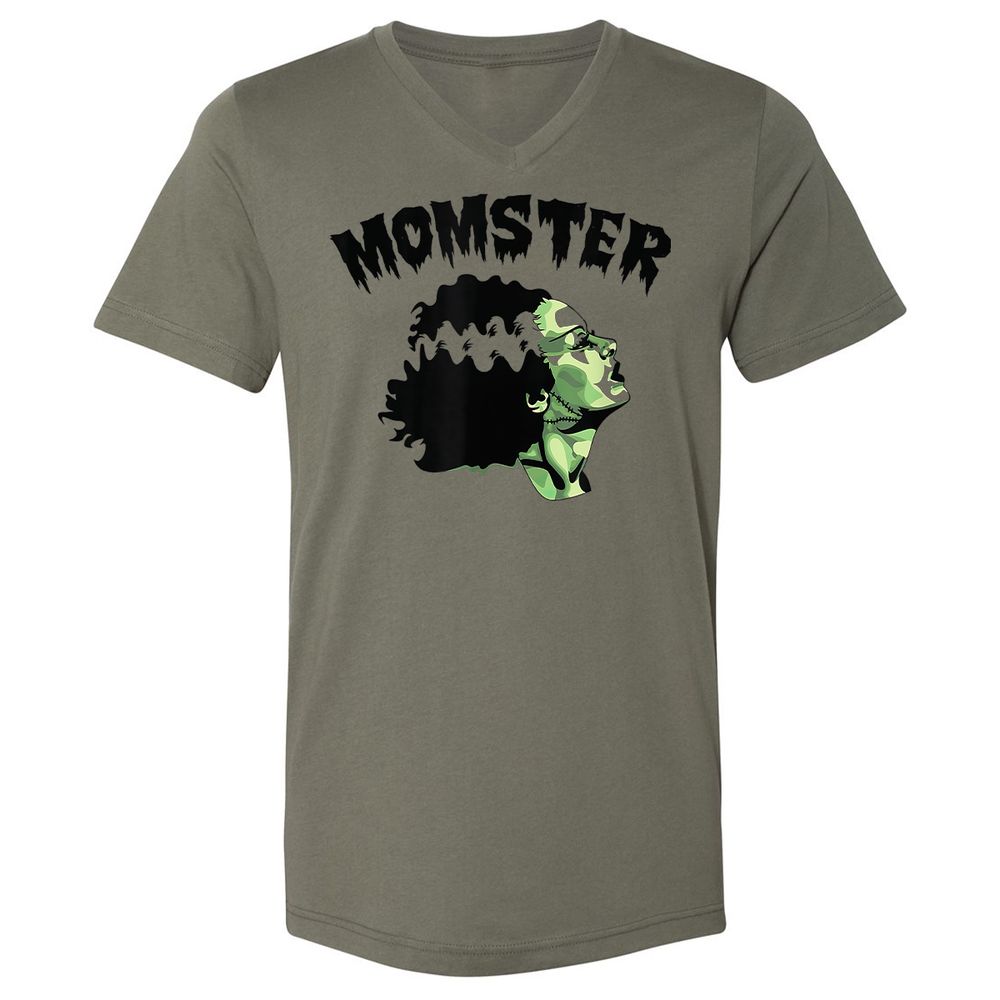 Unisex V-Neck T-Shirt - 57R63TY7 - Military Green - 10