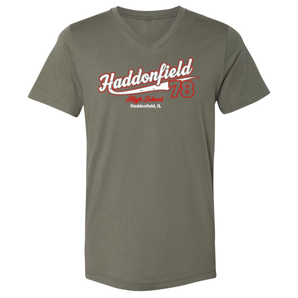 Unisex V-Neck T-Shirt - WZH3D2TD - Military Green - 10