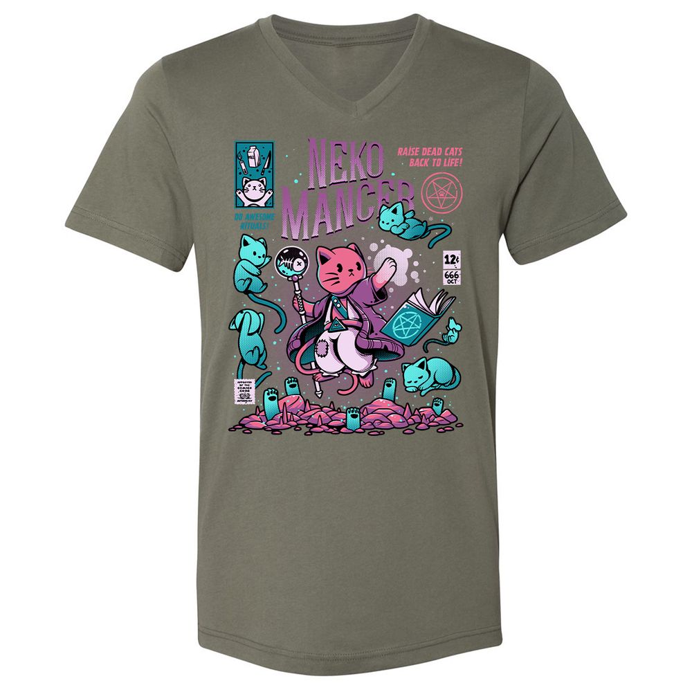 Unisex V-Neck T-Shirt - 1U1A5B9E - Military Green - 10