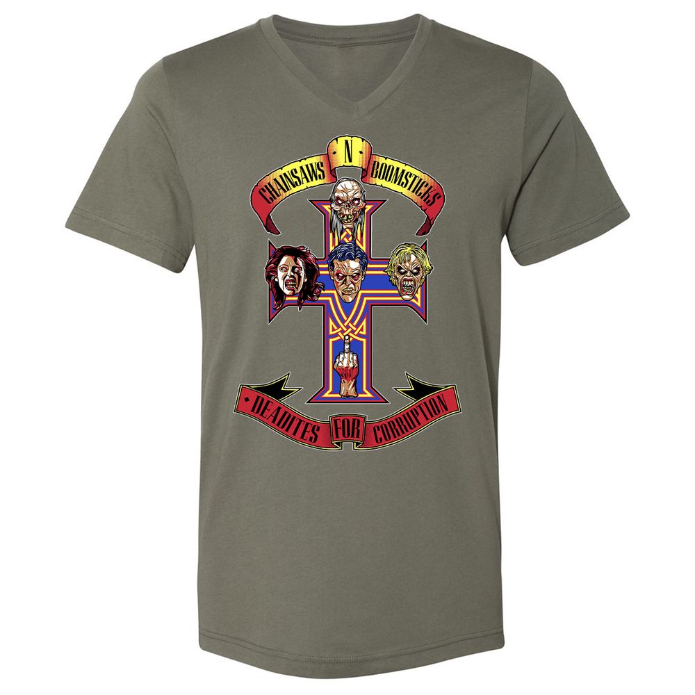 Unisex V-Neck T-Shirt - M7LRNMSD - Military Green - 10