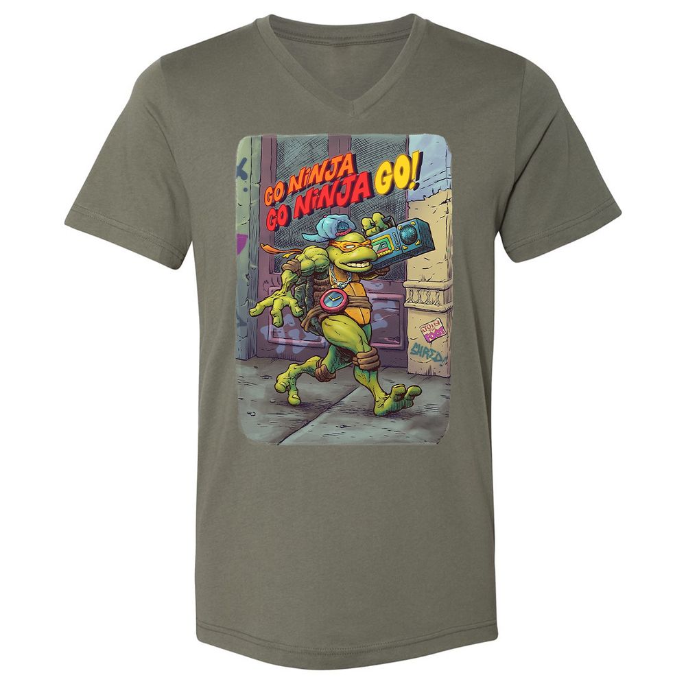 Unisex V-Neck T-Shirt - 3WZ7M4JQ - Military Green - 10