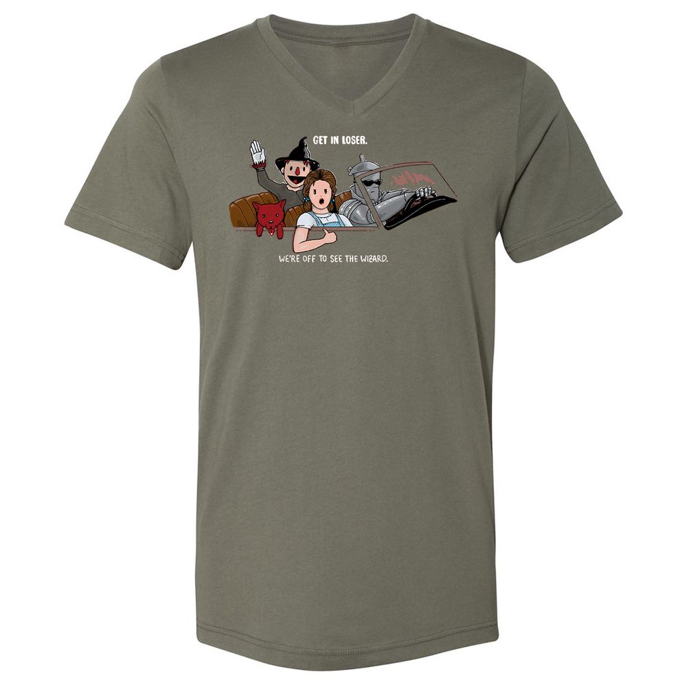 Unisex V-Neck T-Shirt - P6NACQG3 - Military Green - 10