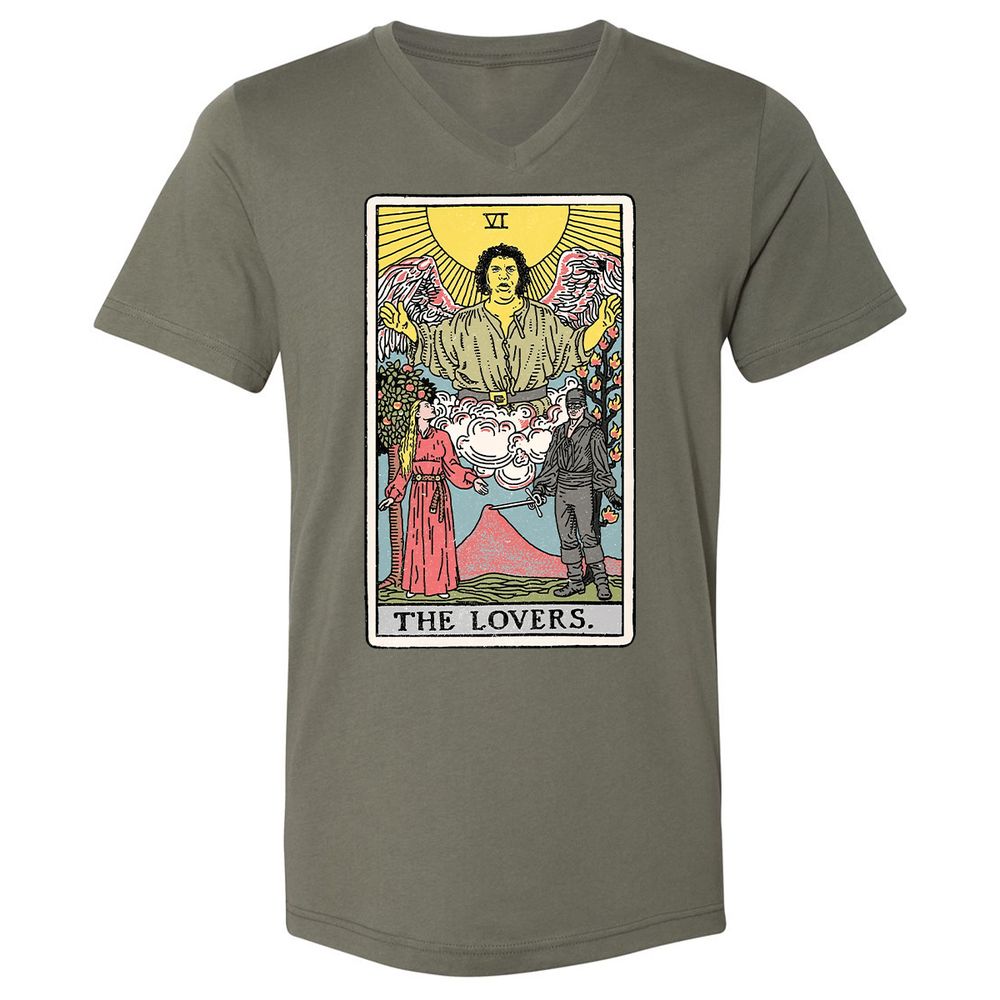 Unisex V-Neck T-Shirt - 1KW5R7DB - Military Green - 10