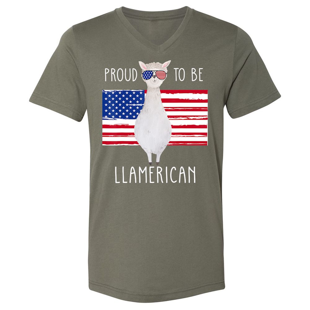 Unisex V-Neck T-Shirt - G7R6SC81 - Military Green - 10
