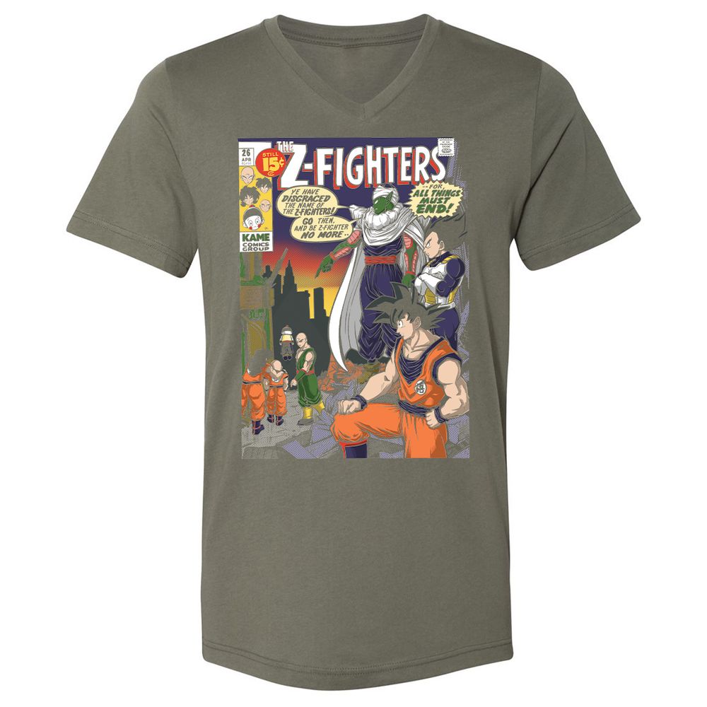 Unisex V-Neck T-Shirt - 8SUQC3H9 - Military Green - 10
