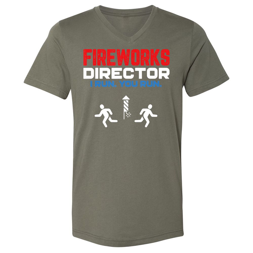 Unisex V-Neck T-Shirt - 4EYK2BYB - Military Green - 10