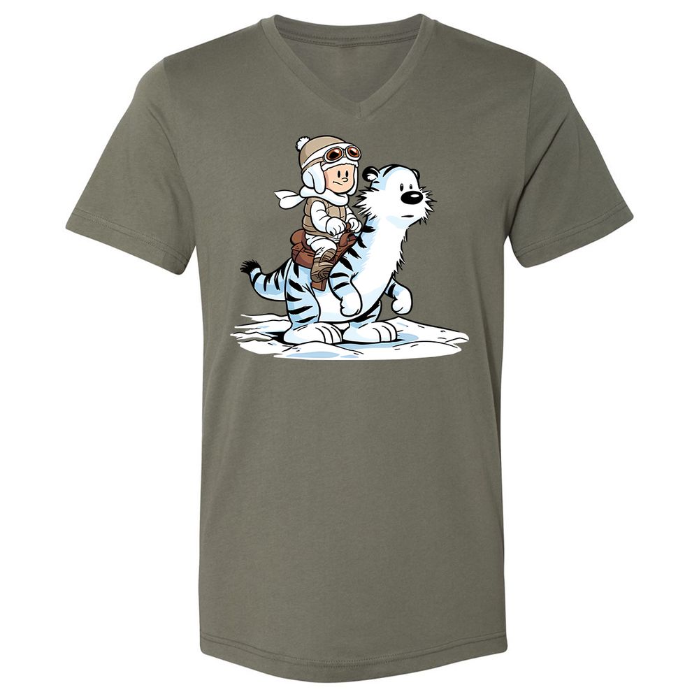 Unisex V-Neck T-Shirt - N8QLFK5G - Military Green - 10