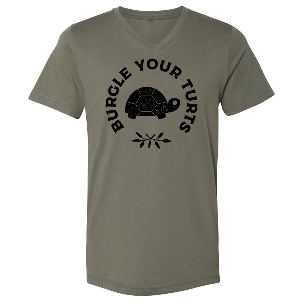 Unisex V-Neck T-Shirt - 8M3PF9HB - Military Green - 10